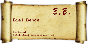 Biel Bence névjegykártya